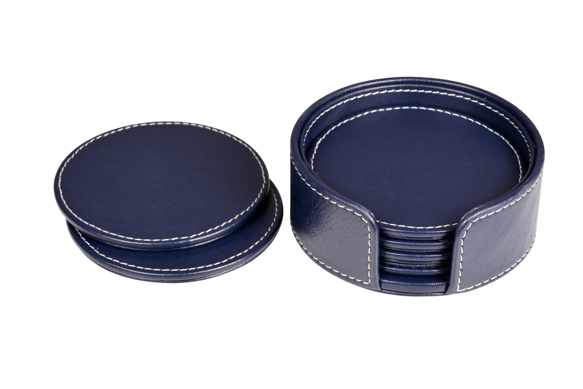 Bask Coaster Set - Navy Blue - LeatherNoLeather