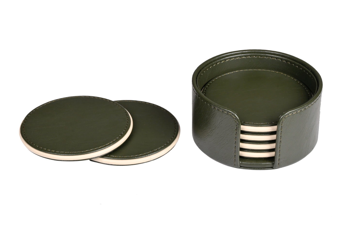 Bask Coaster Set - Olive Green