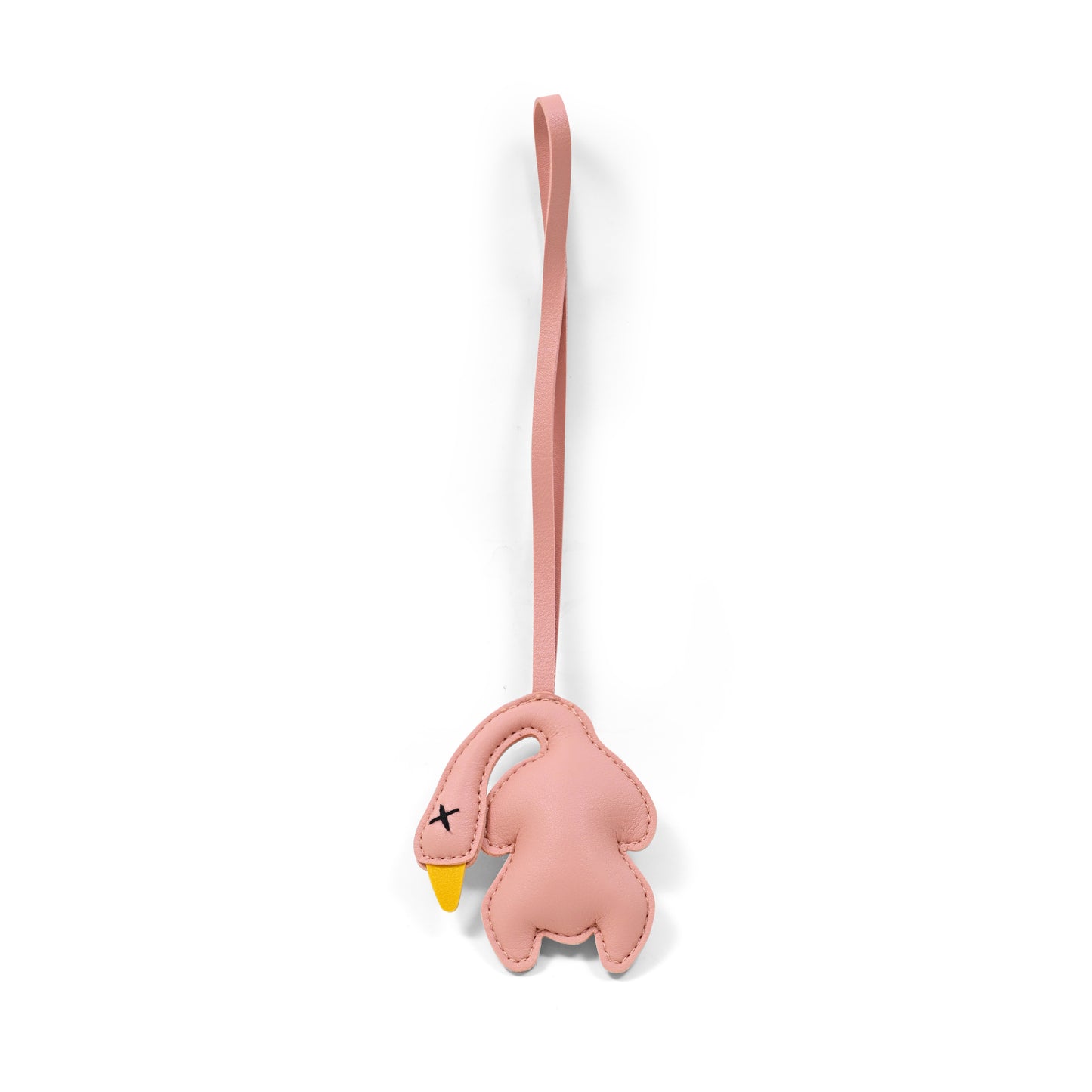 pink leather duck bag charm