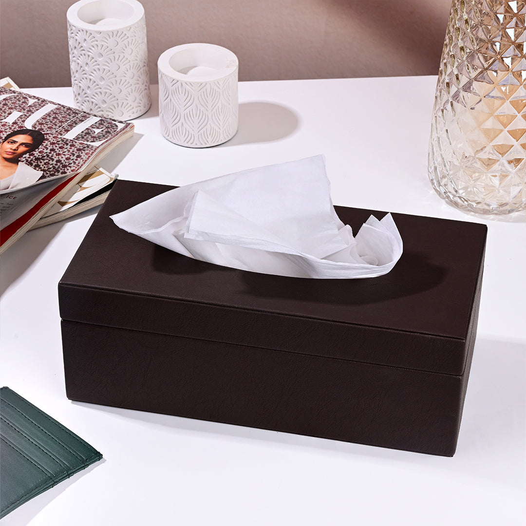 Naples Tissue Box Holder - Brown