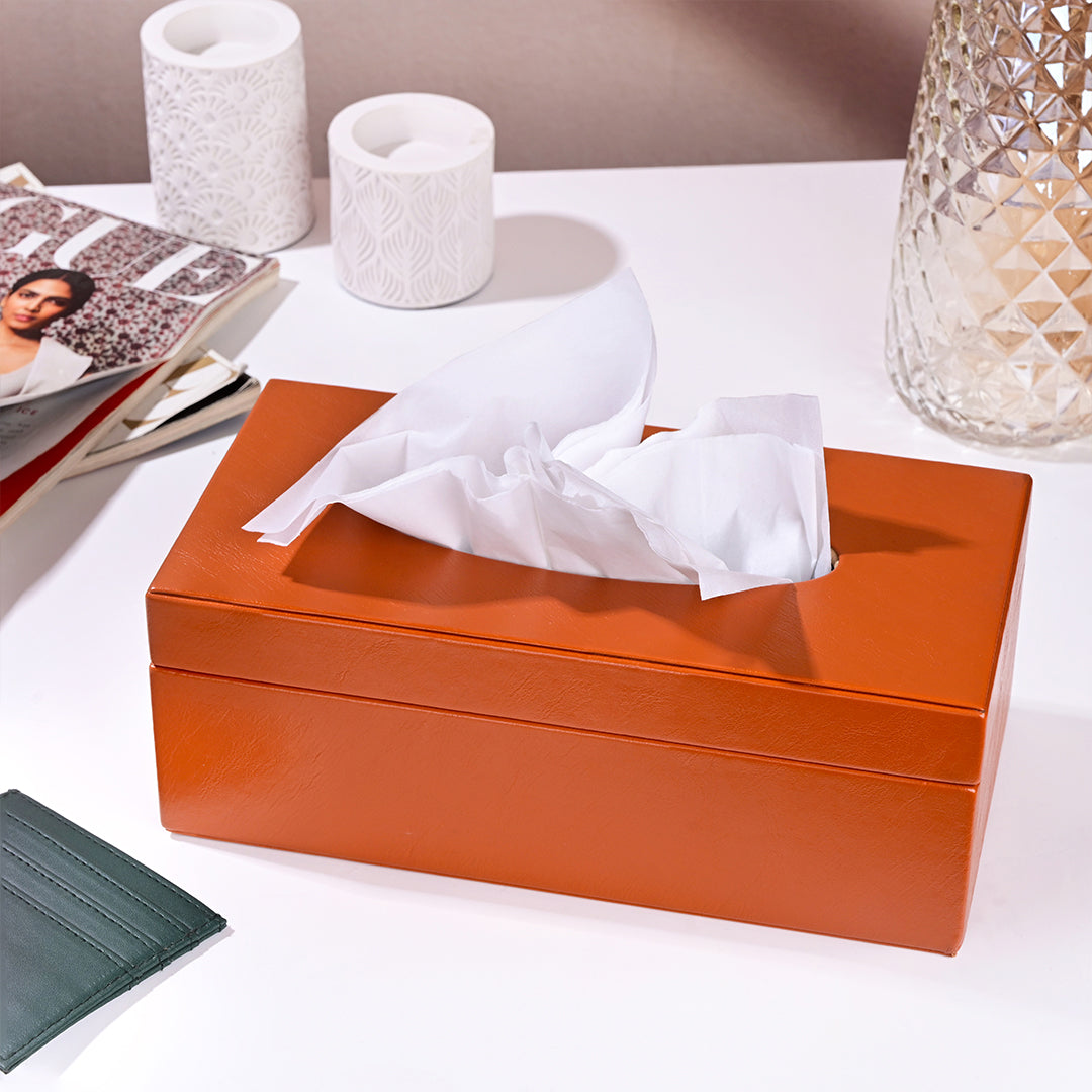 Naples Tissue Box Holder - Tangerine