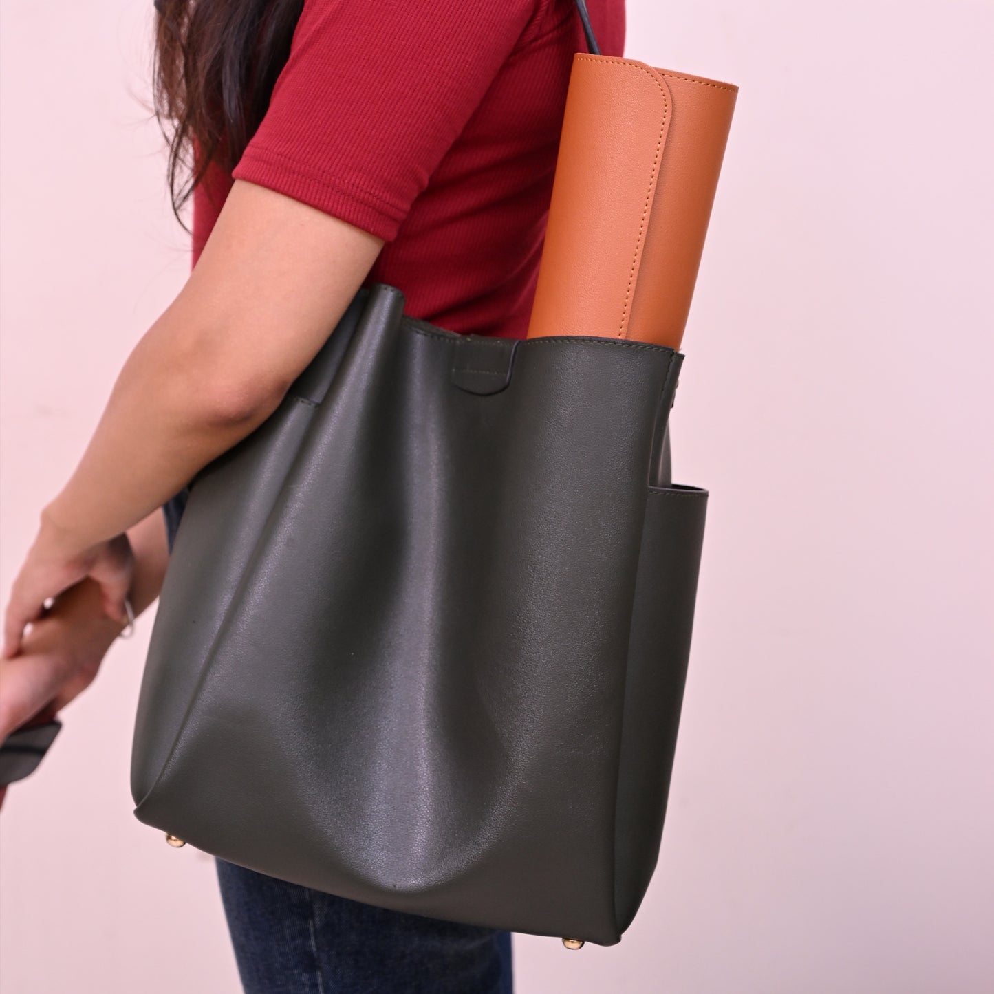 Vegan Leather Carry On Desk Mat