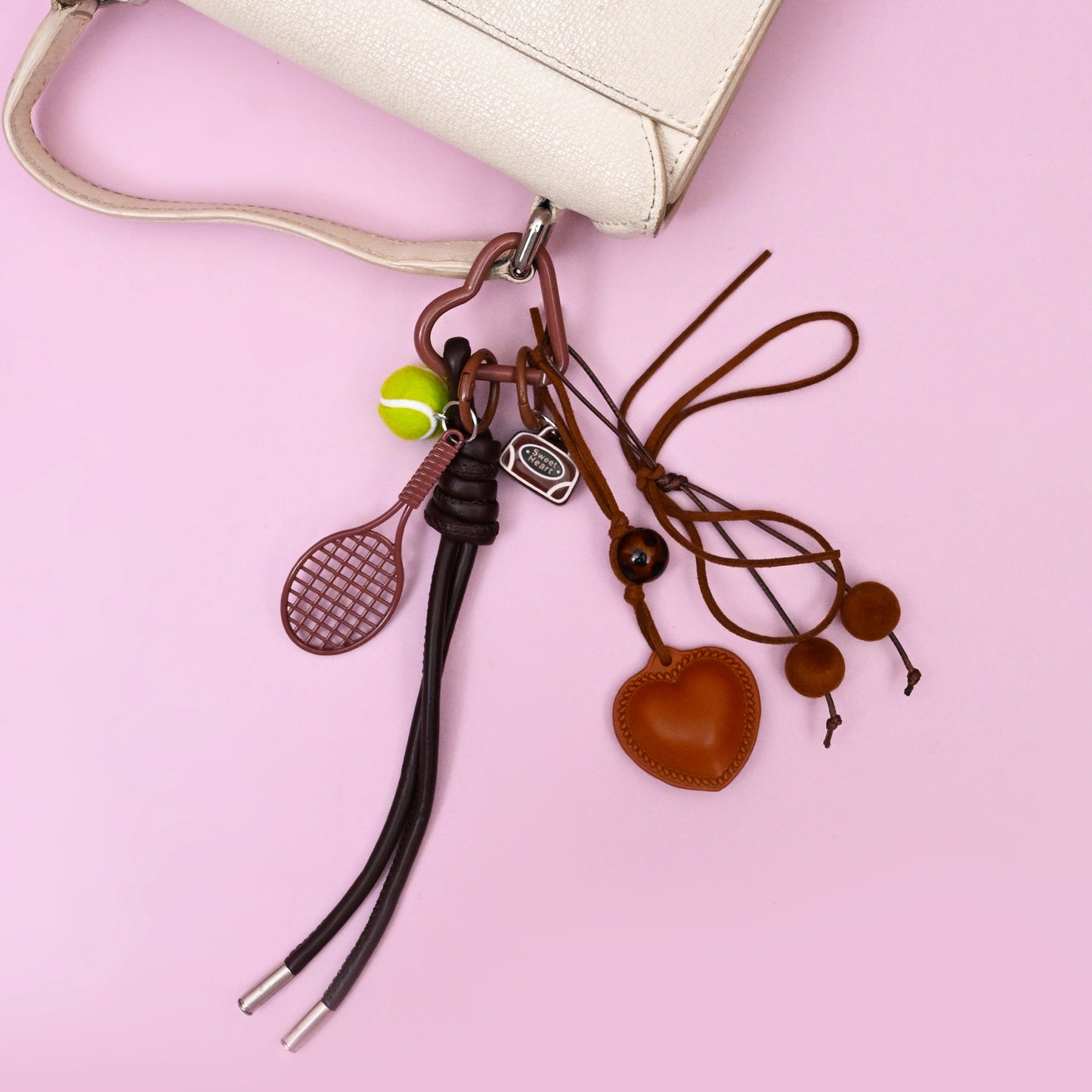 Vegan Leather Tennis Bag Charm