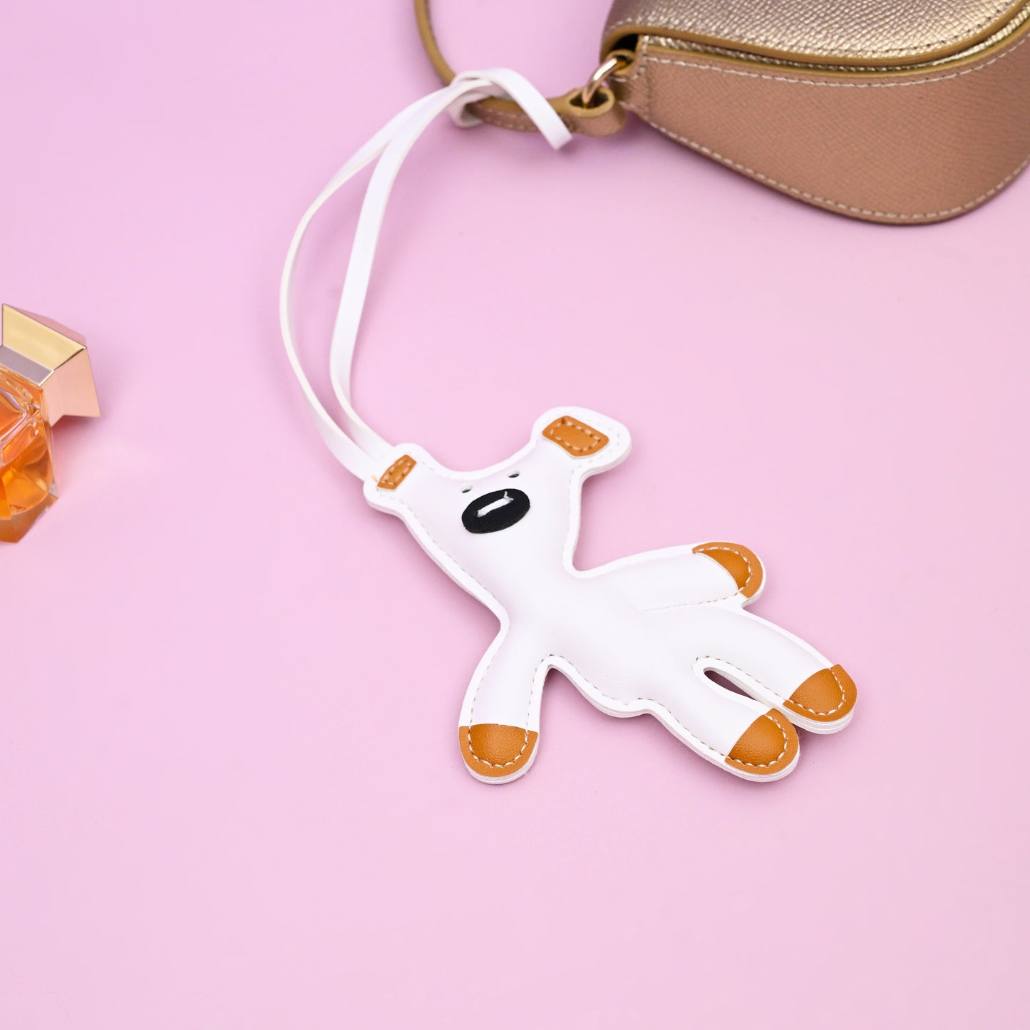 Vegan Leather Teddy Bag Charm