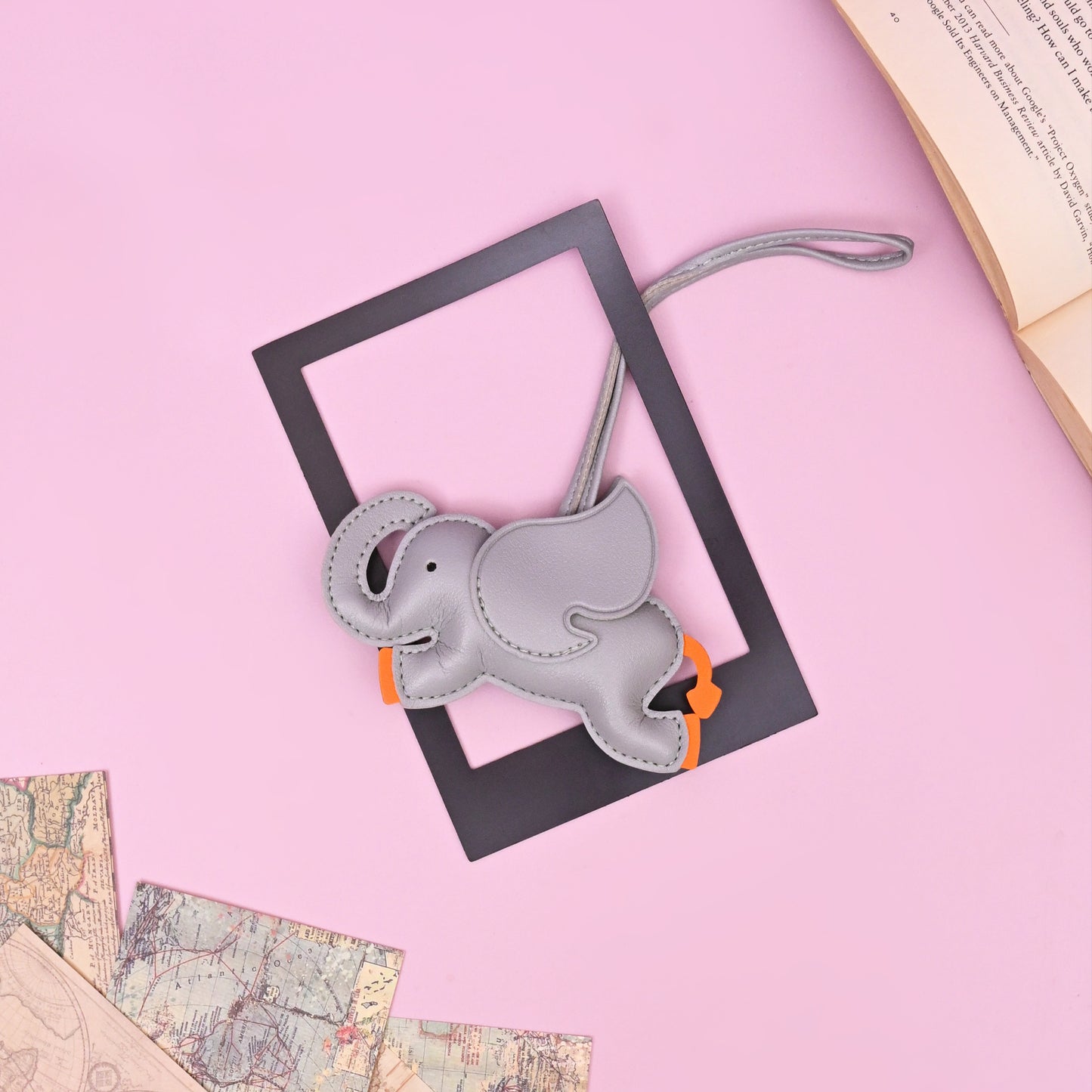 Vegan Leather Elephant Bag Charm