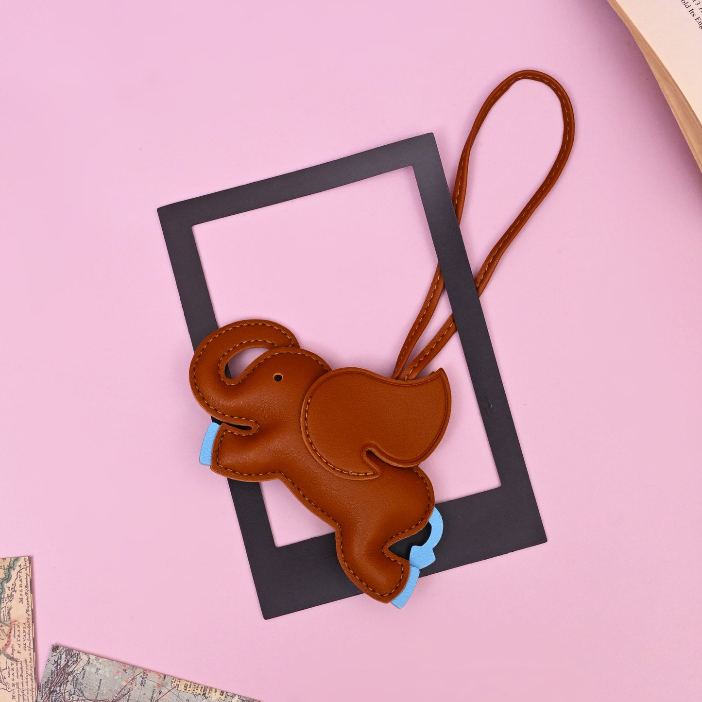 Vegan Leather Elephant Bag Charm