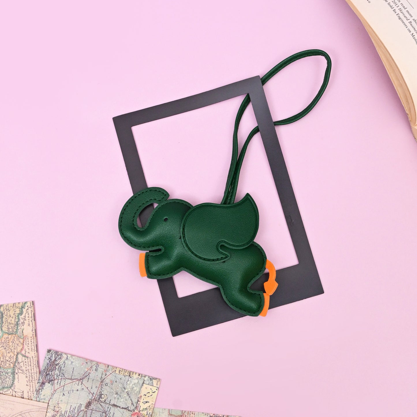 Vegan Leather Elephant Bag Charm