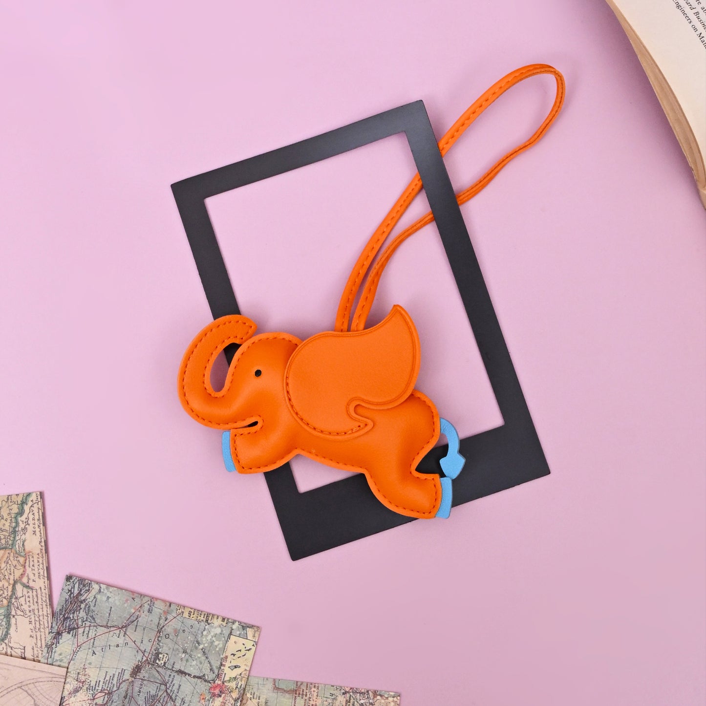 Vegan Leather Elephant Bag Charm