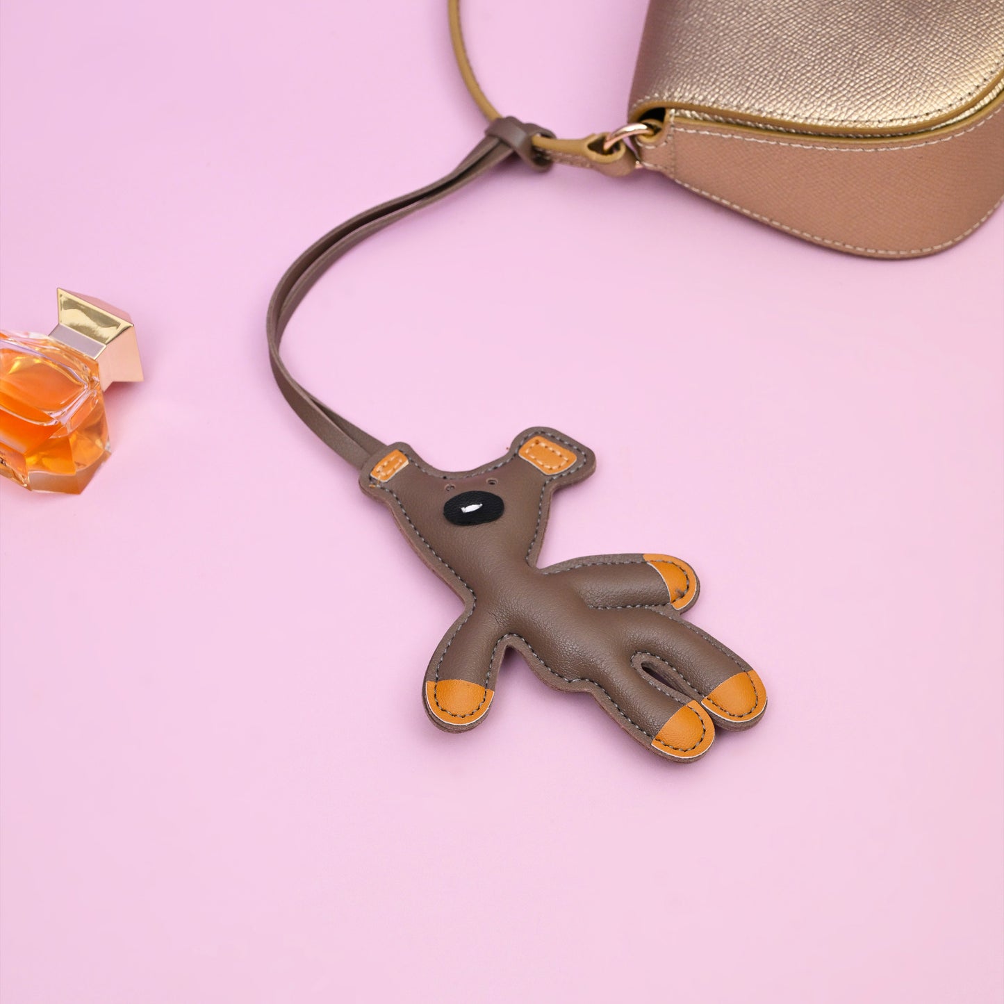 Vegan Leather Teddy Bag Charm