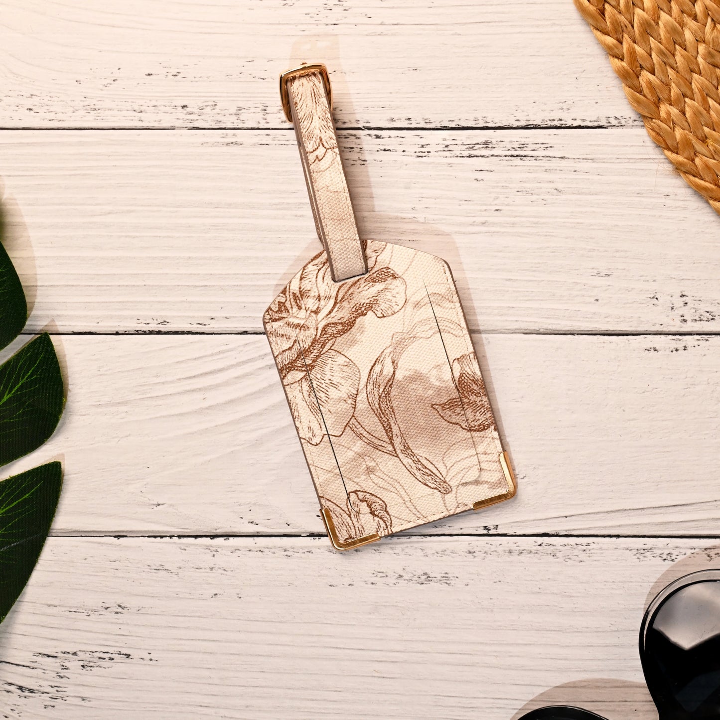 Printed Luggage Tag - Vegan Leather