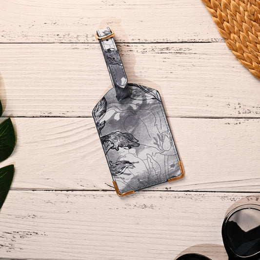 Printed Luggage Tag - Vegan Leather