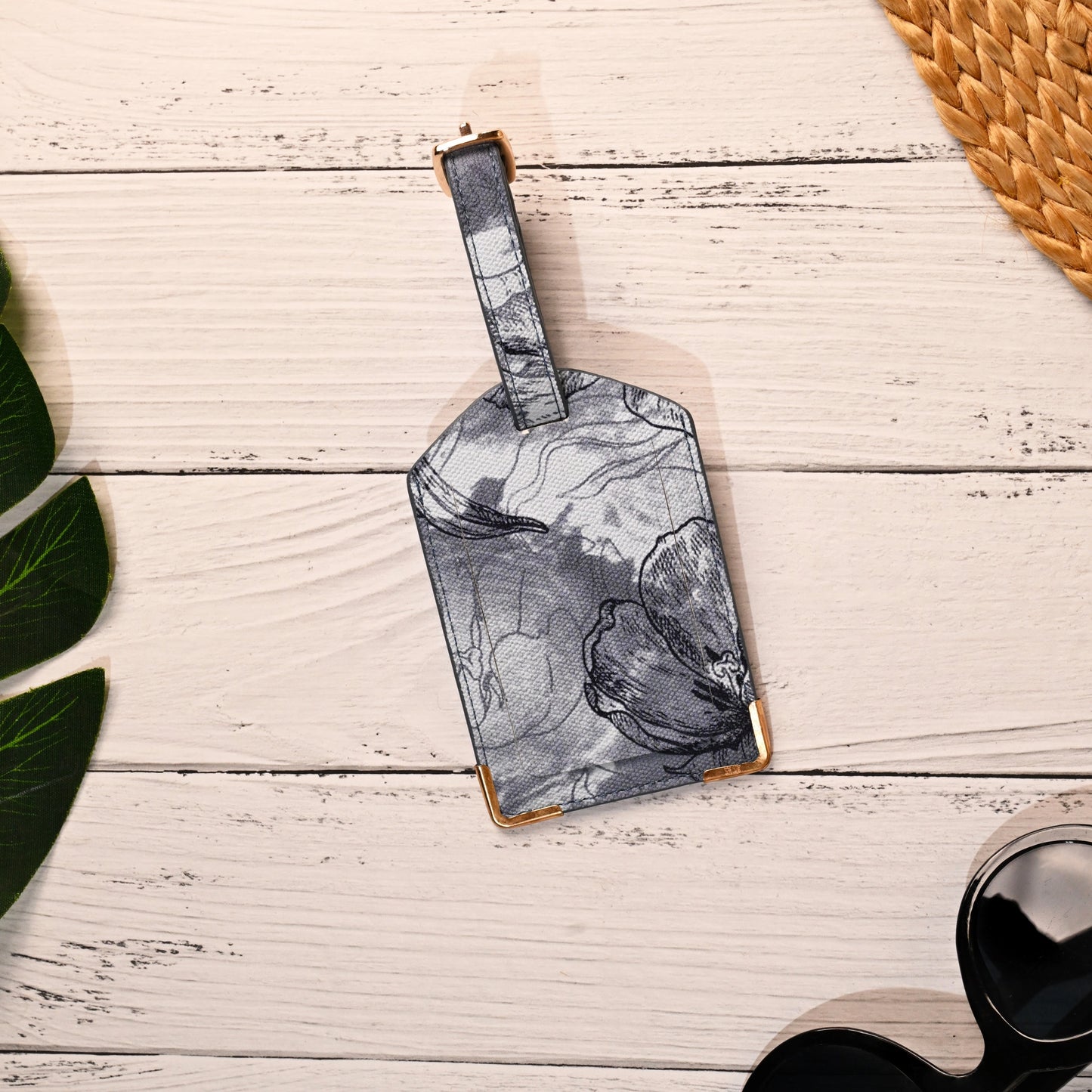 Printed Luggage Tag - Vegan Leather