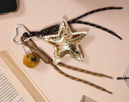 Star Shaped Vegan Leather Charm