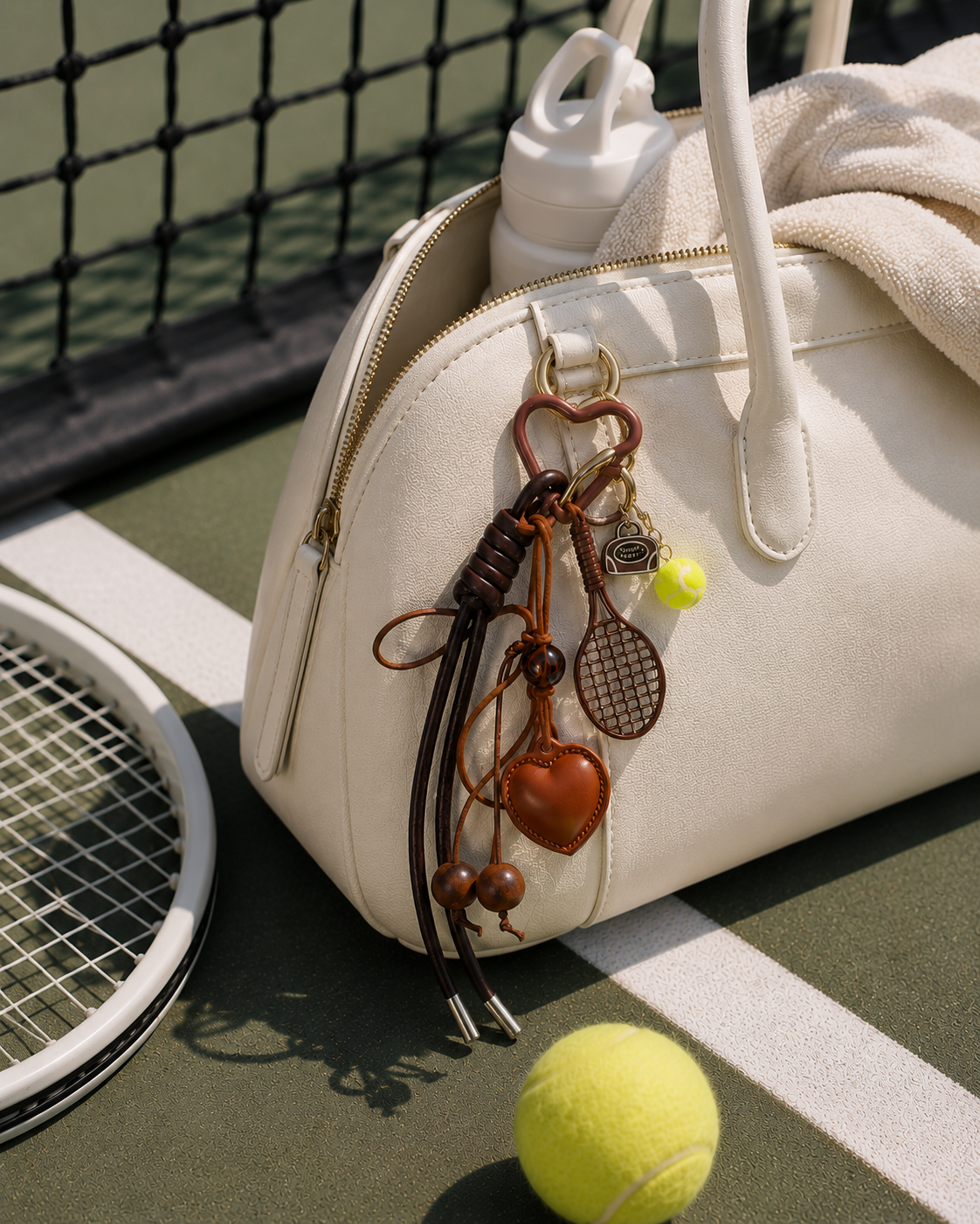 Vegan Leather Tennis Bag Charm