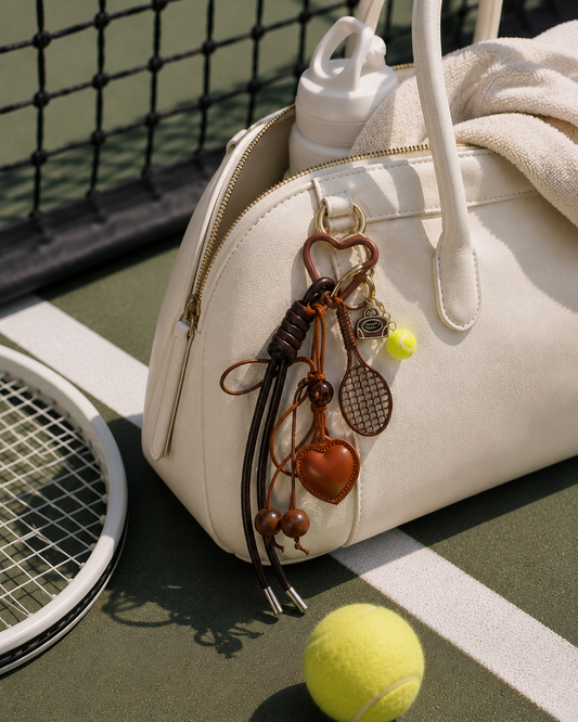 Vegan Leather Tennis Bag Charm