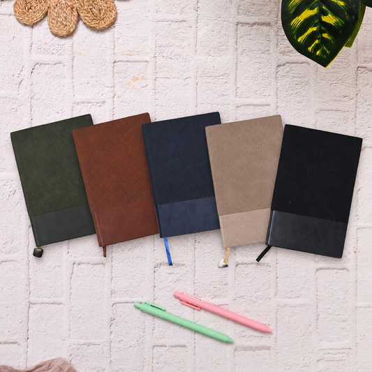 Fluted Vegan leather Diary