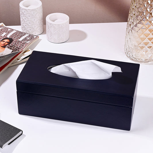 Naples Tissue Box Holder - Navy Blue