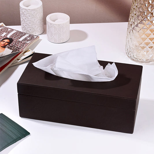 Naples Tissue Box Holder - Brown