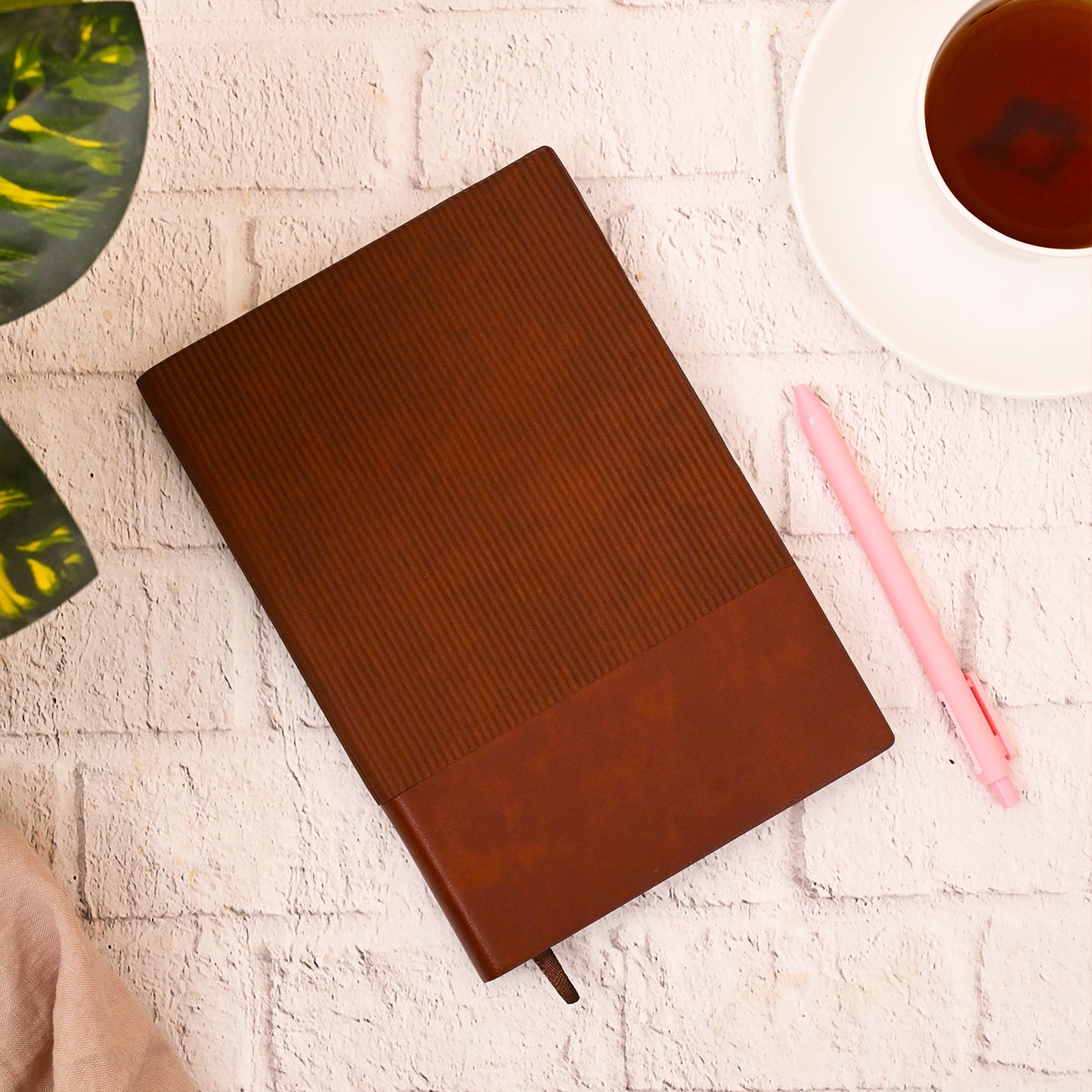 Fluted Vegan leather Diary