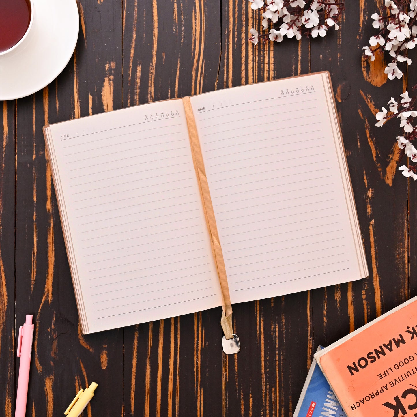 Fluted Vegan leather Diary