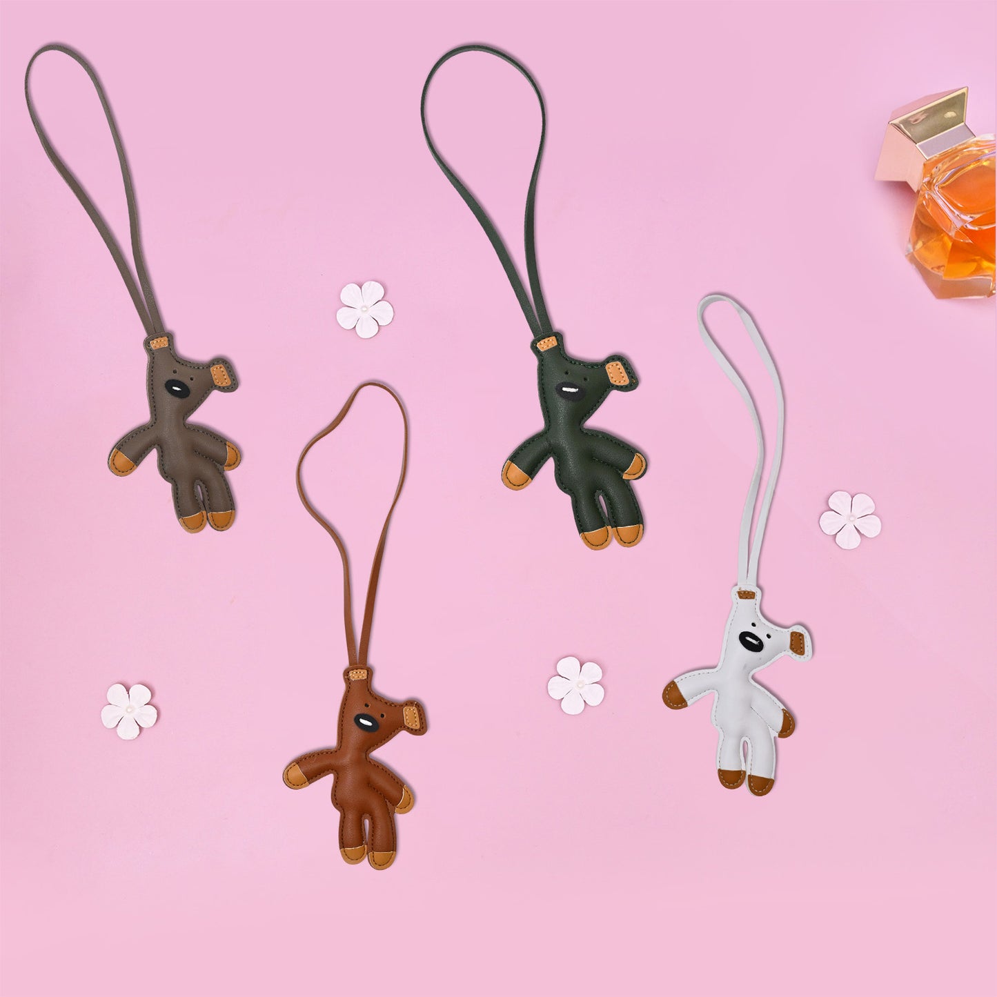 Vegan Leather Teddy Bag Charm