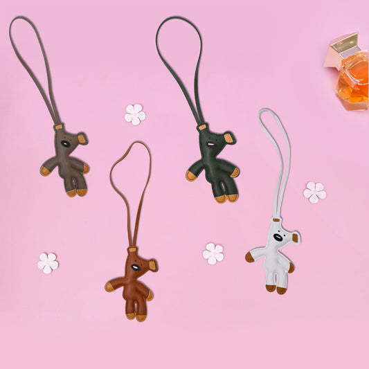 Vegan Leather Teddy Bag Charm