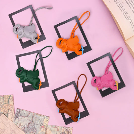 Vegan Leather Elephant Bag Charm