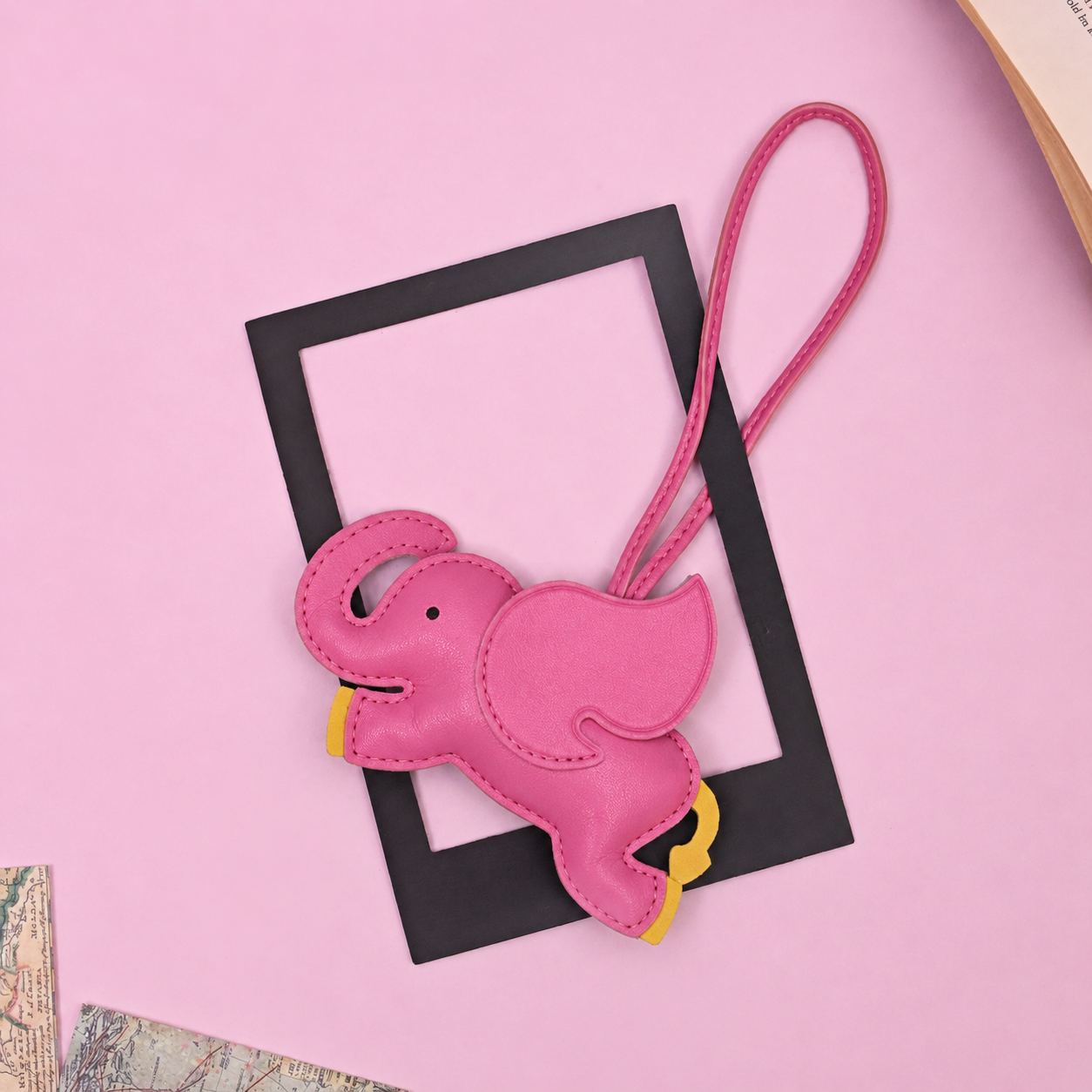 Vegan Leather Elephant Bag Charm